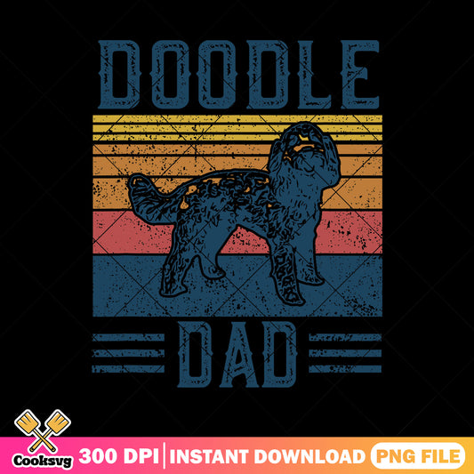 Doodle dad png, funny dog dad gifts​ png, retro vintage png, fathers day png