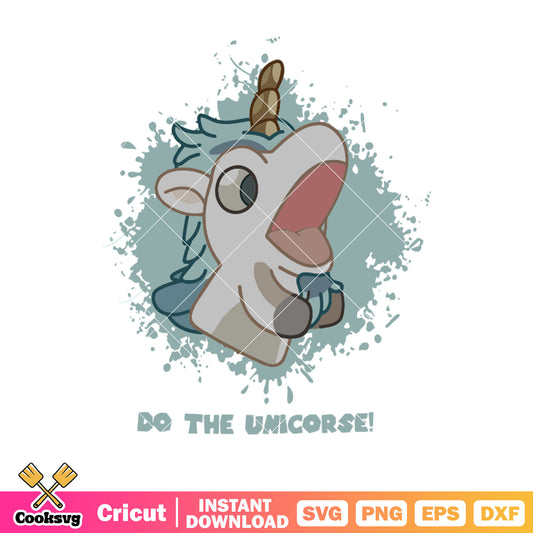 Do the unicorse head bluey cartoon svg, bluey unicorse toy​ svg, bluey dog svg