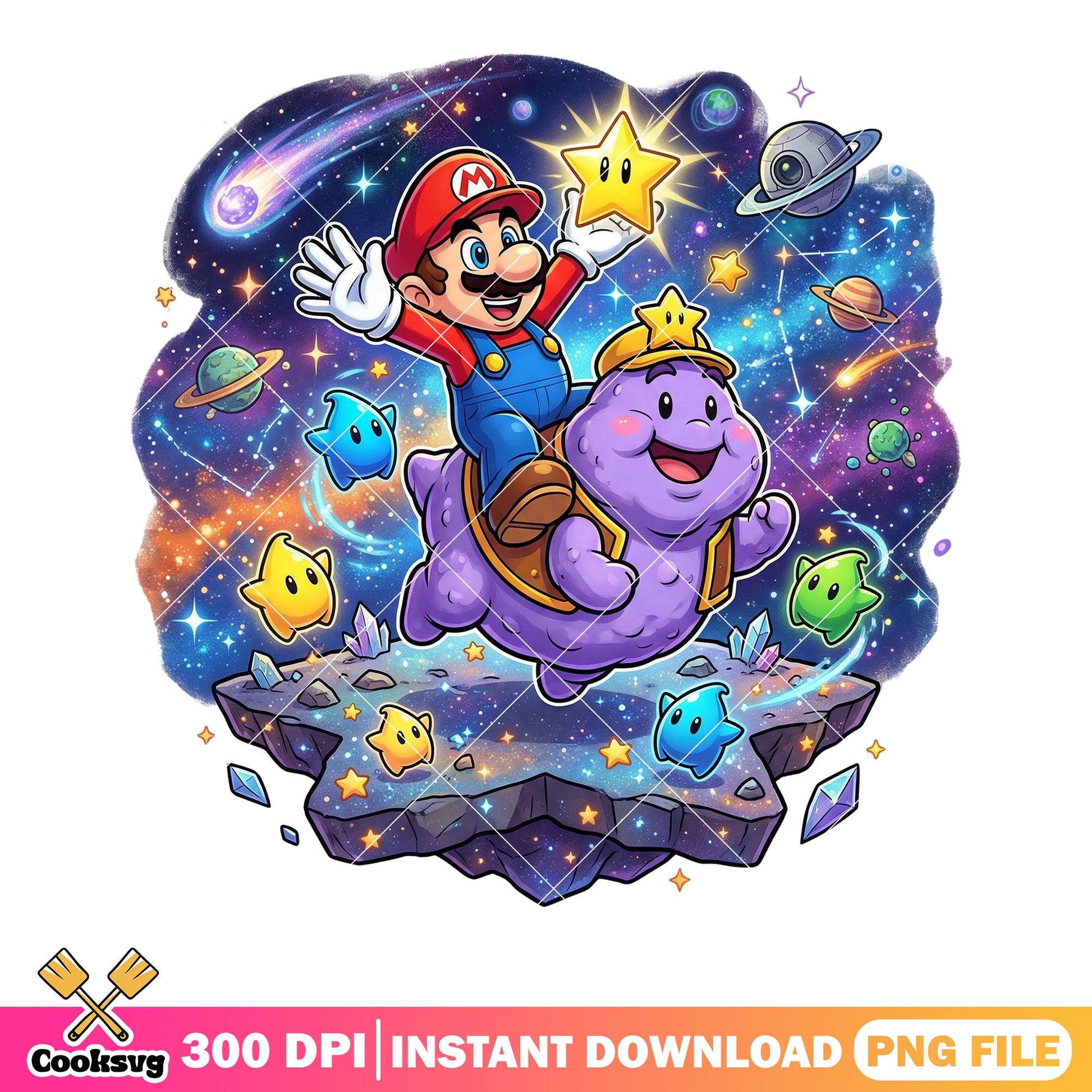Double mario blob galaxy png,  super mario galaxy png, nintendo switch png