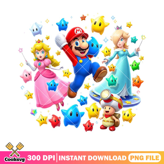 Double princess with mario png, rosalina princess png, mario poster png