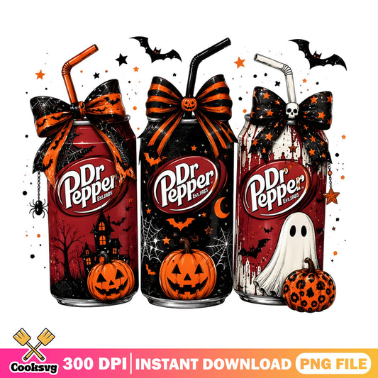Dr Pepper Halloween PNG, Spooky Soda Cans PNG, Halloween PNG