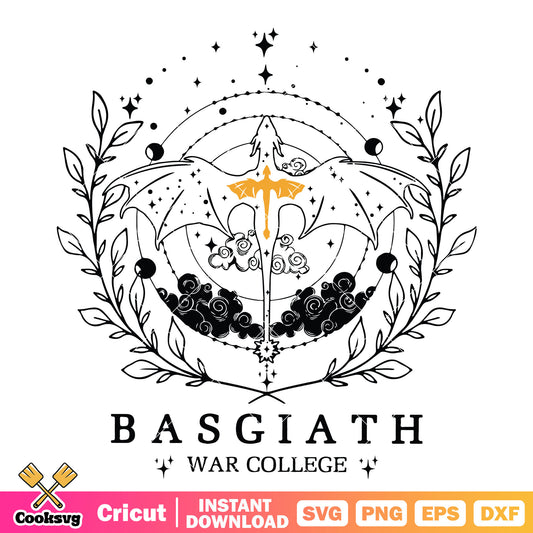 Dragon basgiath war college design svg, basgiath war college​ svg