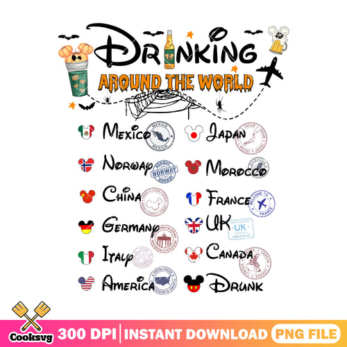 Drinking world halloween png, disney tour png, spirit halloween png