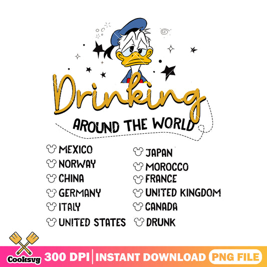 Drinks world donald png, donald duck​ png, walt disney​ png
