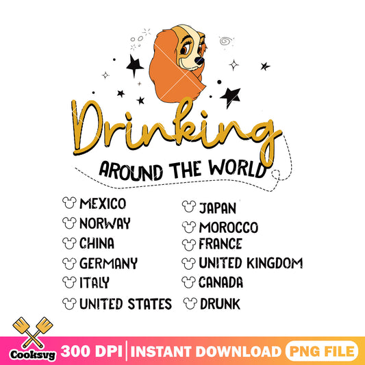Drinks world lady png, lady and the tramp​​ png, disney world png