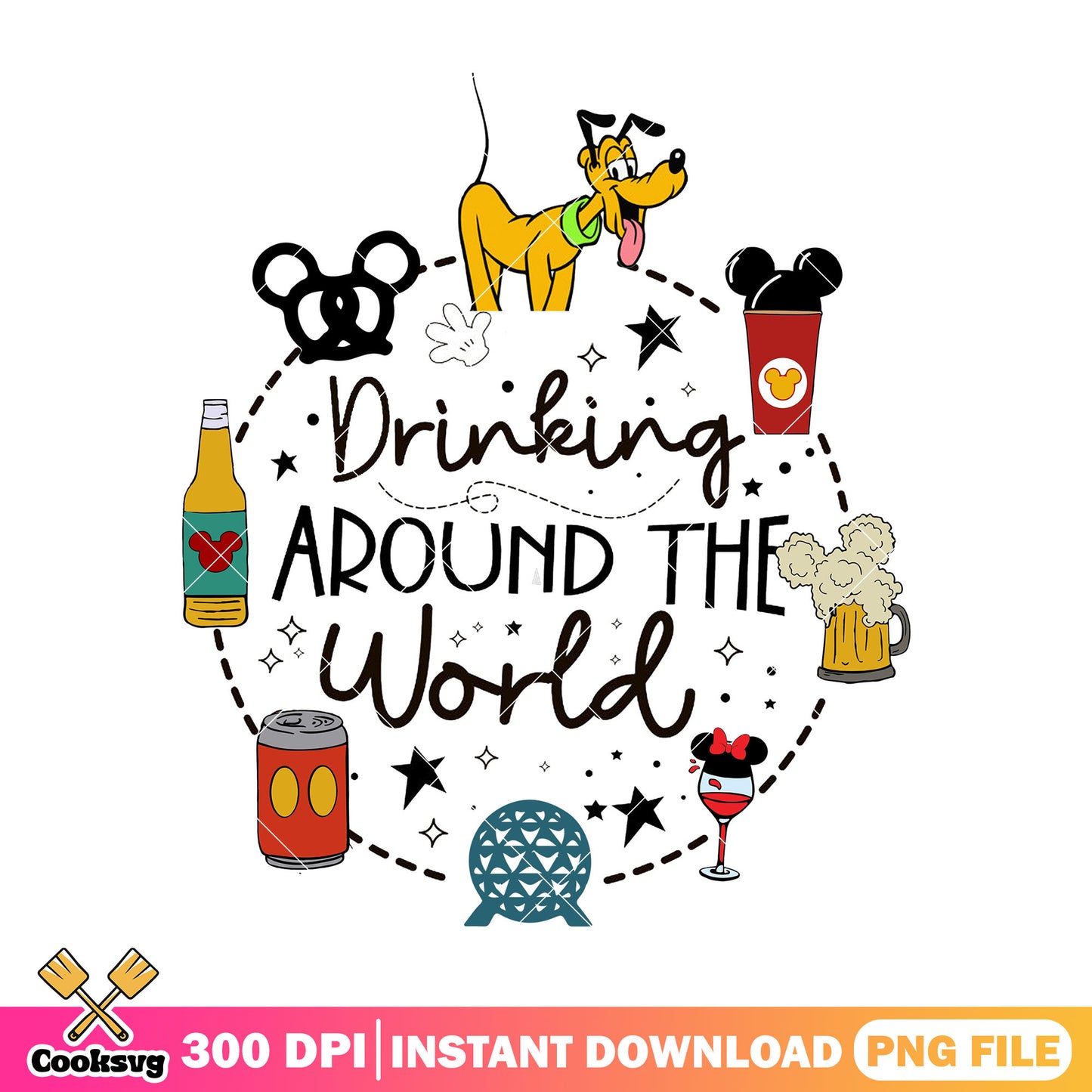 Drink world goofy dog png, goofy dog​​ png, disney land​ png