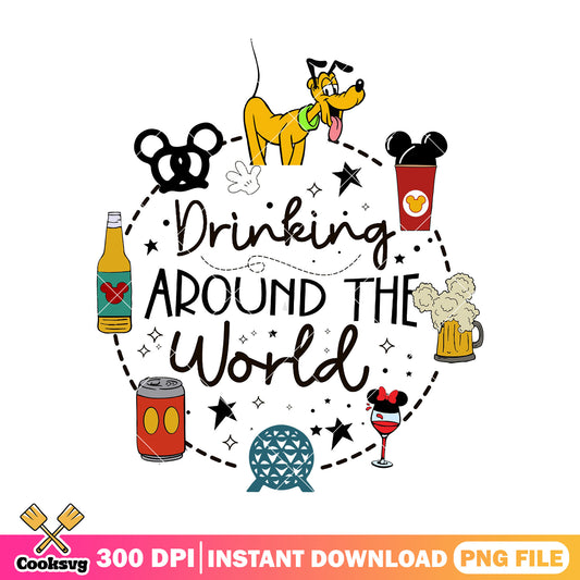 Drink world goofy dog png, goofy dog​​ png, disney land​ png