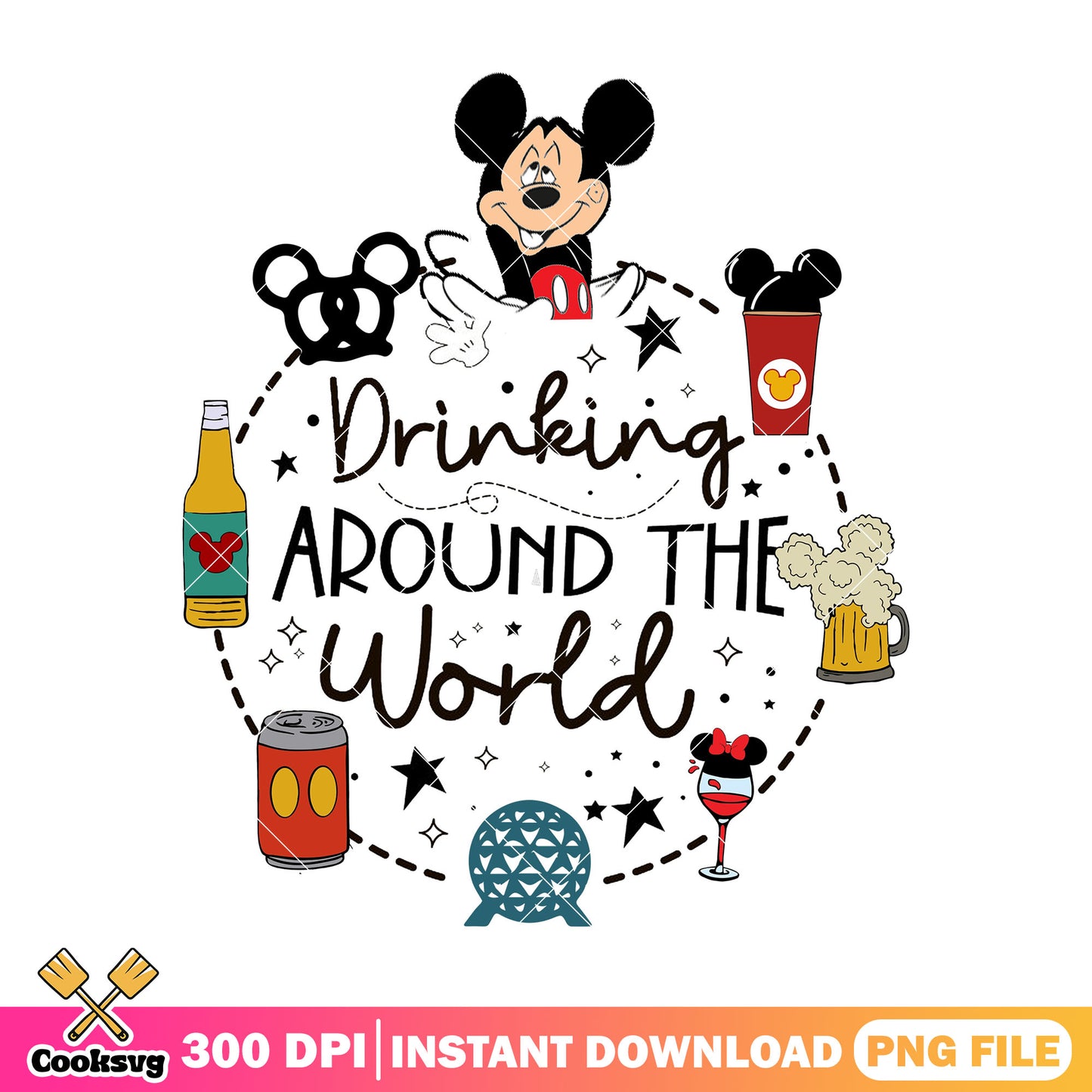 Drink world mickey png, mickey mouse​​ png, disney​ land png