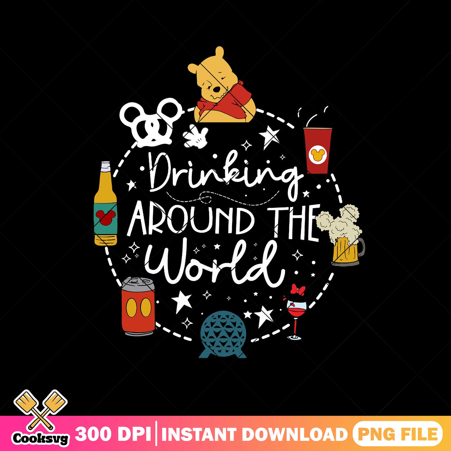 Drink world pooh png, winnie the pooh​​ png, disney movie​ png