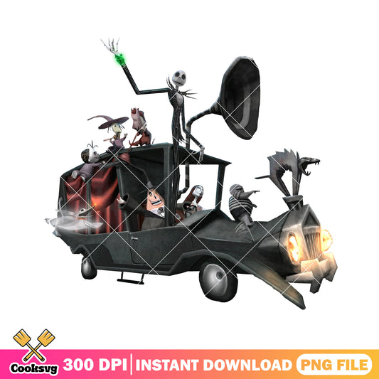 Driving car with friends png, jack cartoon png, disney halloween png