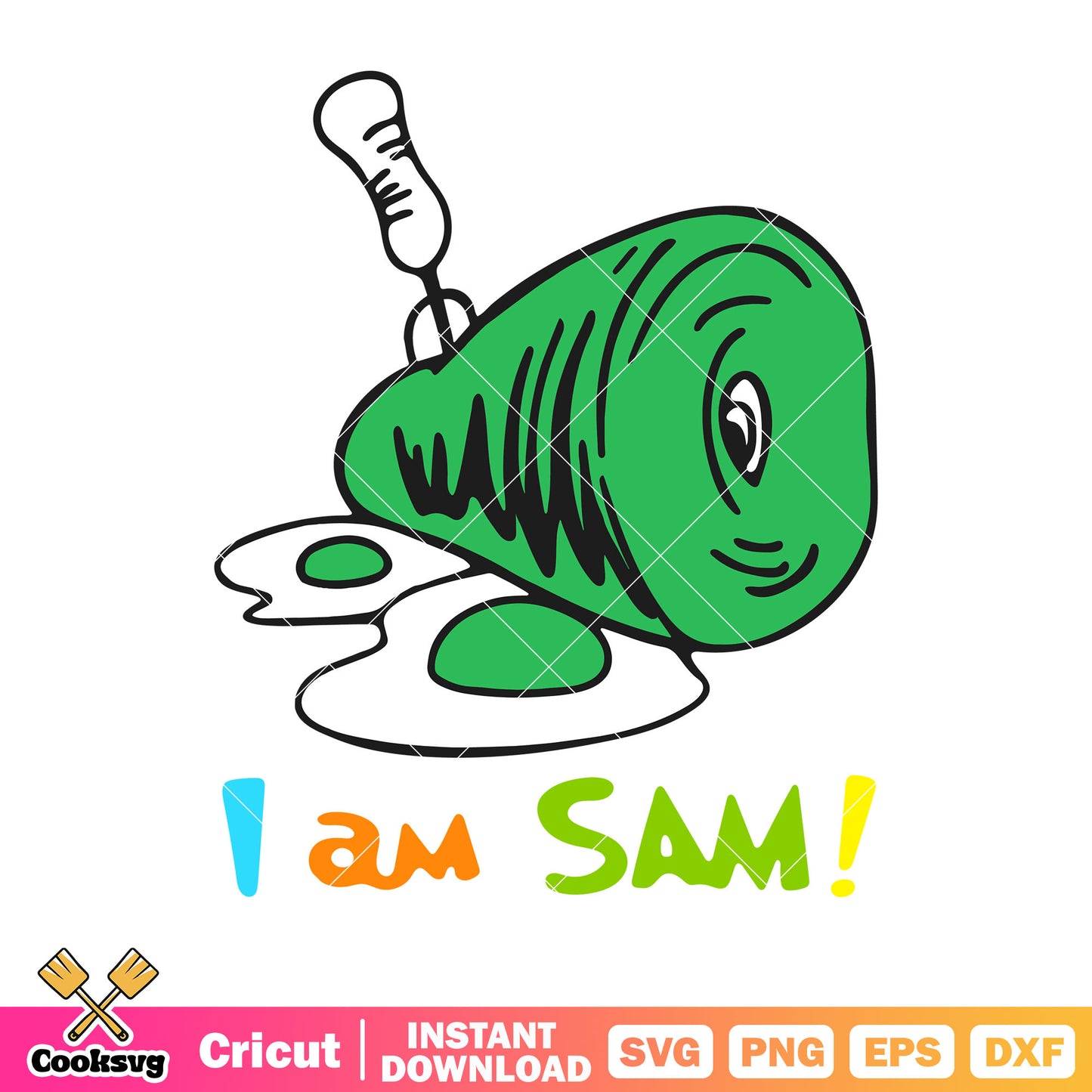 Dr seuss I am sam svg design, dr seuss green eggs ham svg