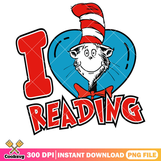 Dr seuss I love reading book png, dr seuss read png, love dr seuss png