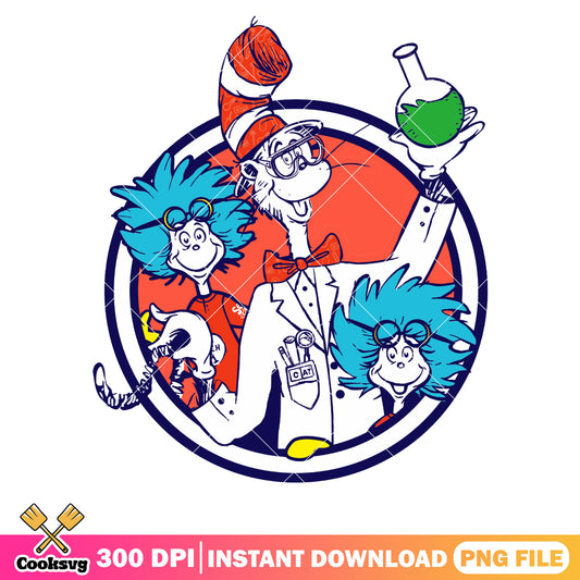 Dr seuss and friends science png, dr seuss science​ png