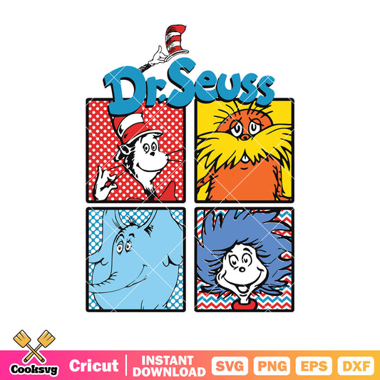 Dr seuss and friends svg design, dr seuss friends svg, dr seuss svg