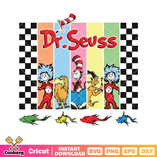 Dr seuss and friends svg file, dr seuss friends svg, dr seuss svg