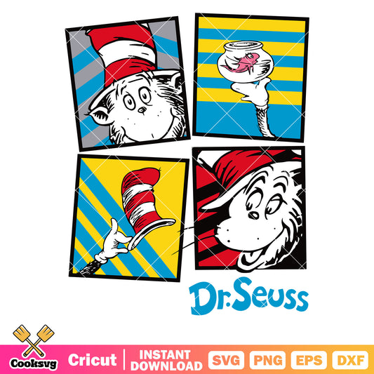 Dr seuss and his fish svg, dr seuss fish​ svg, dr seuss svg