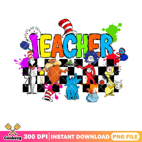 Dr seuss and his friends teacher png, dr seuss teacher png