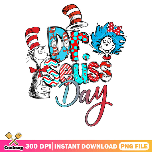 Dr seuss and thing day png design, dr seuss thing png, dr seuss day png