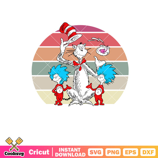 Dr seuss and thing hello svg, dr seuss thing one svg, dr seuss svg