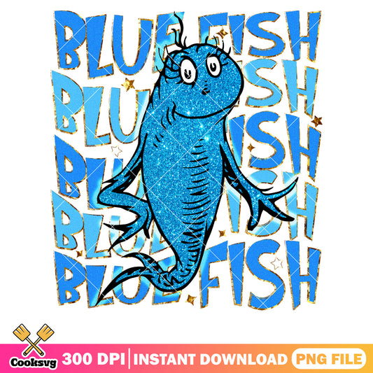 Dr seuss blue fish friends png, blue fish dr seuss​ png
