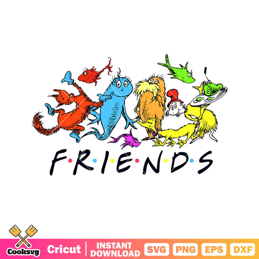 Dr seuss fish and friends svg, dr seuss fish svg, dr seuss friends svg