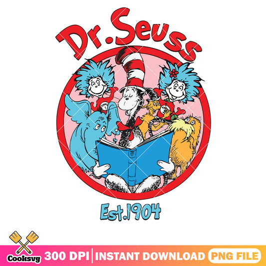 Dr seuss friends est 1904 circle png, friends dr seuss​ png