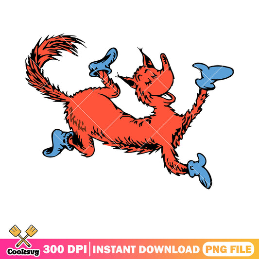Dr seuss friends fox cartoon png, fox in socks dr seuss​ png