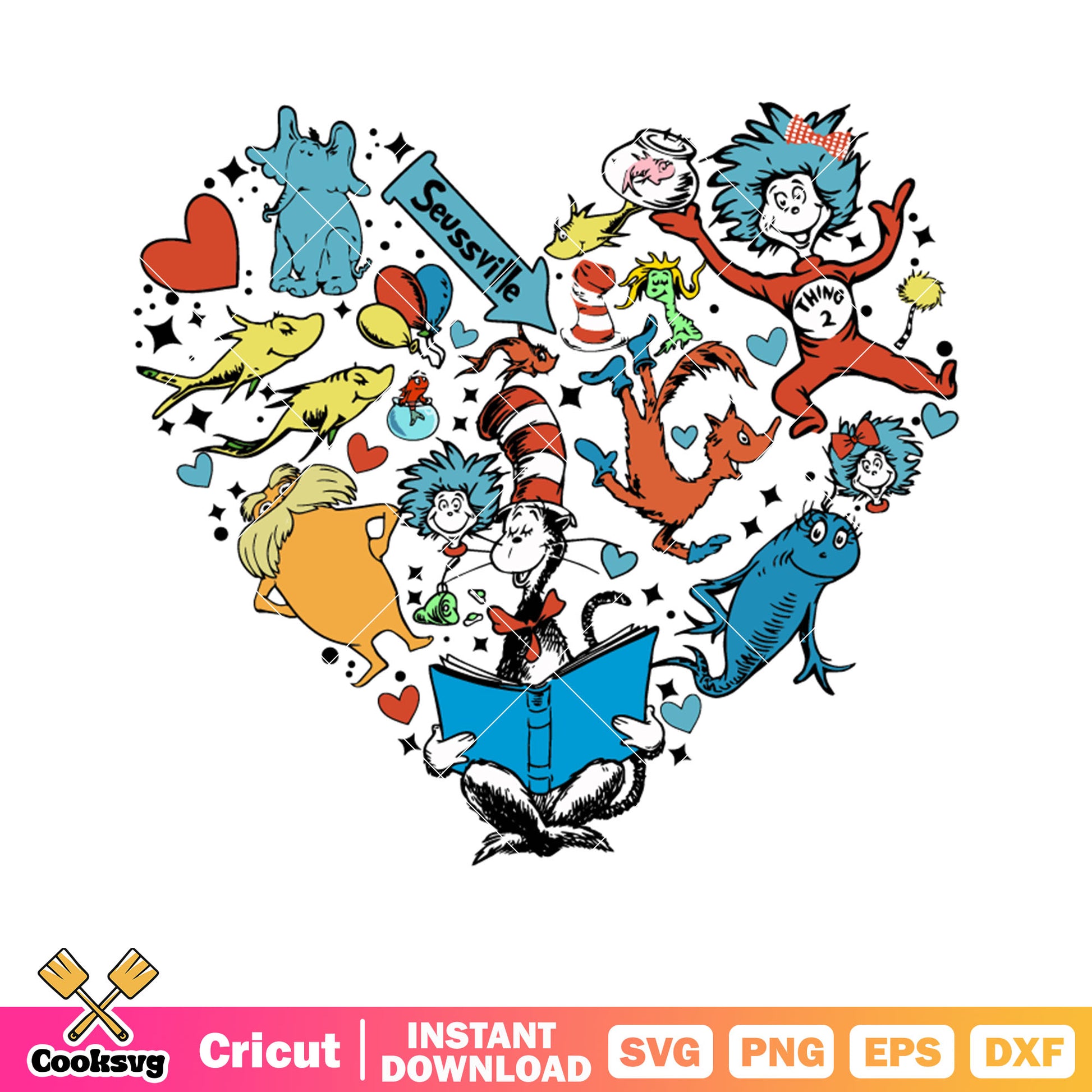 Dr seuss friends heart svg, dr seuss love svg, dr seuss friends svg