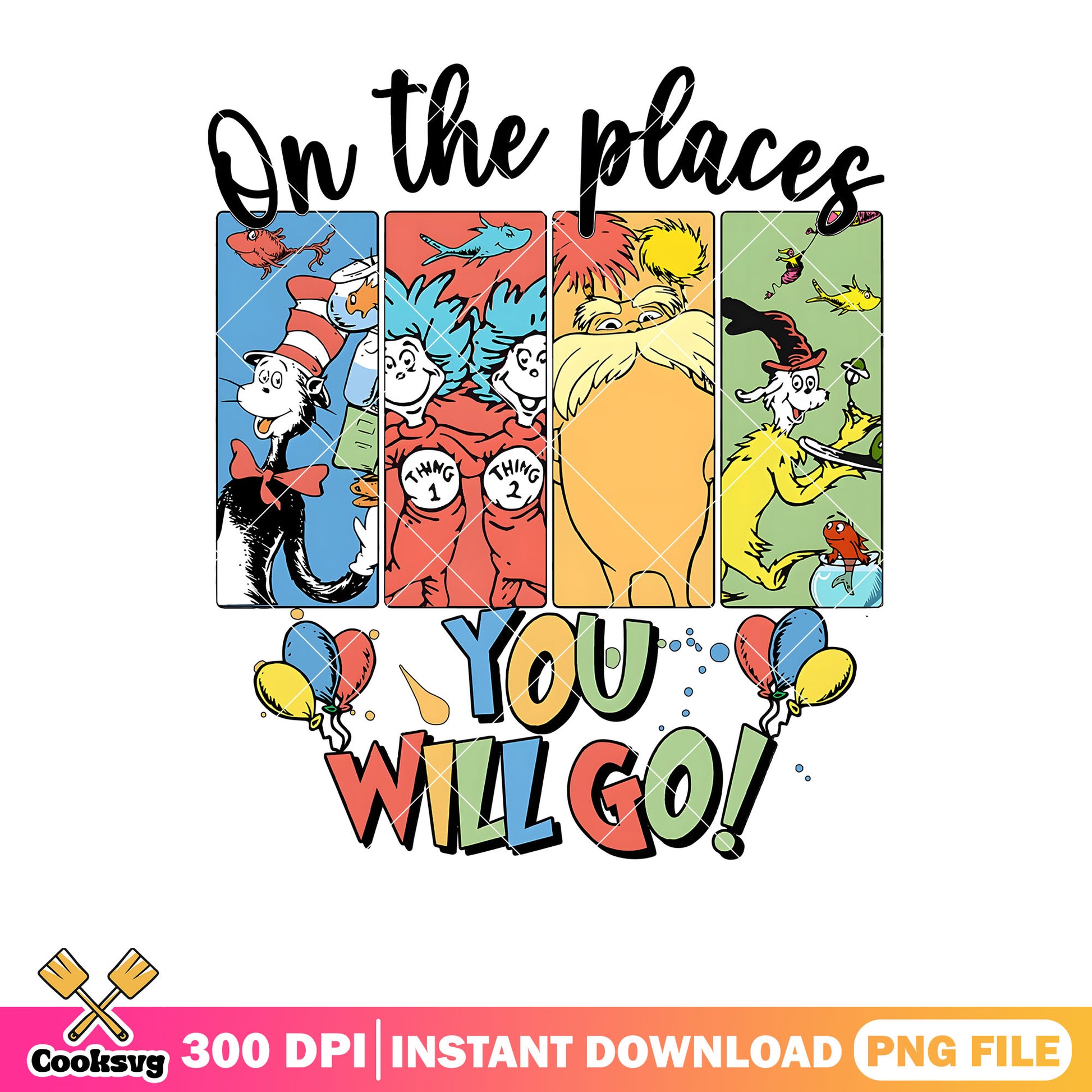 Dr seuss friends the places you will go png, dr seuss friends png