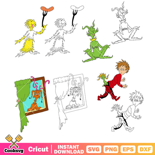 Dr seuss friends wockets svg bundle, dr seuss friends svg, dr seuss cartoon svg