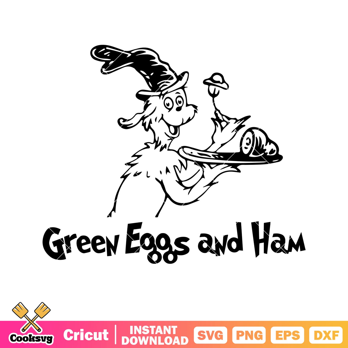 Dr seuss green eggs and ham svg file, green eggs and ham svg