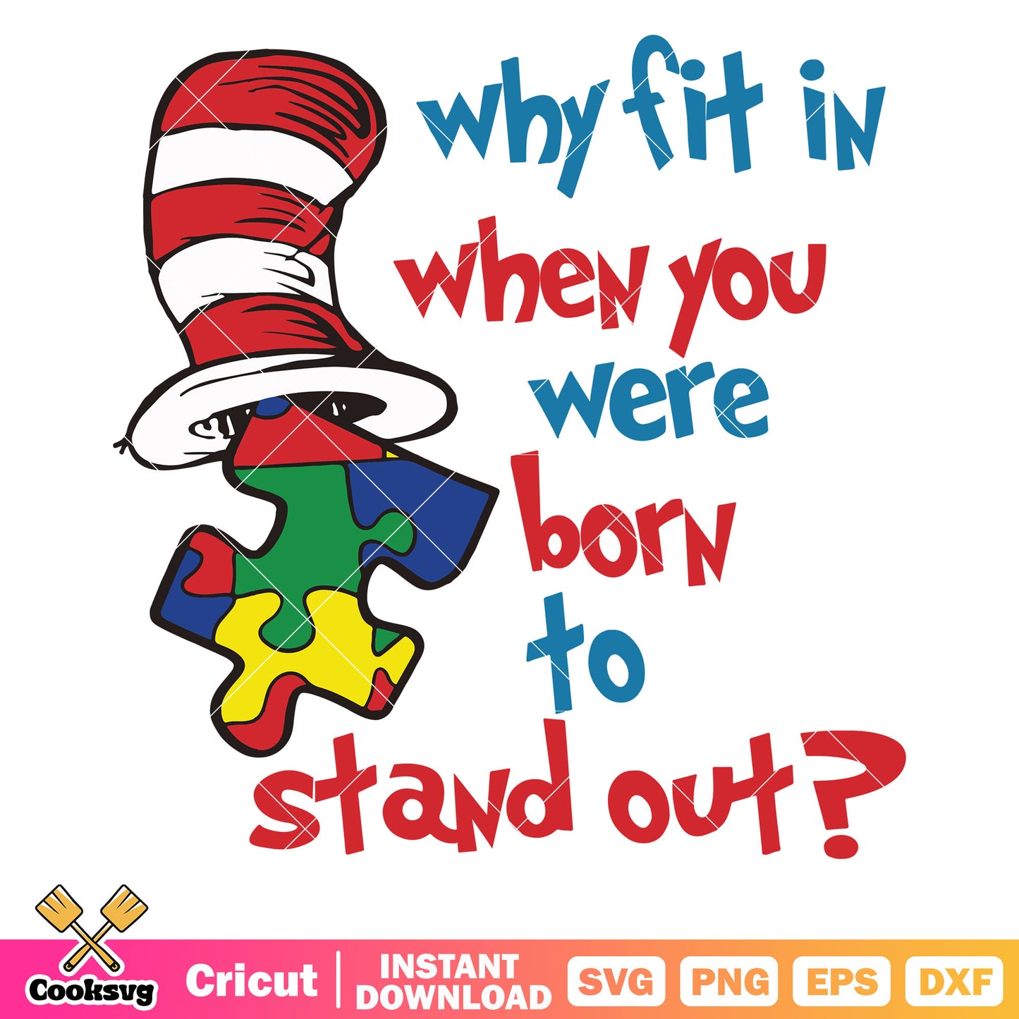 Dr seuss hat quote why fit in svg, dr seuss quotes why fit in​ svg