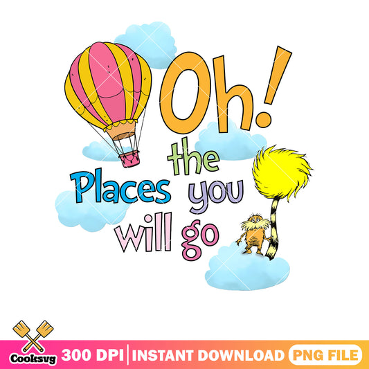 Dr seuss lorax places you will go png, dr seuss friends png