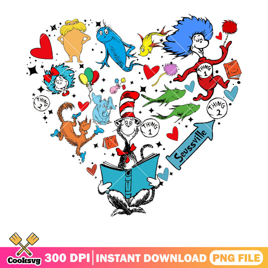 Dr seuss love read and friends png, dr seuss love​ png, dr seuss png