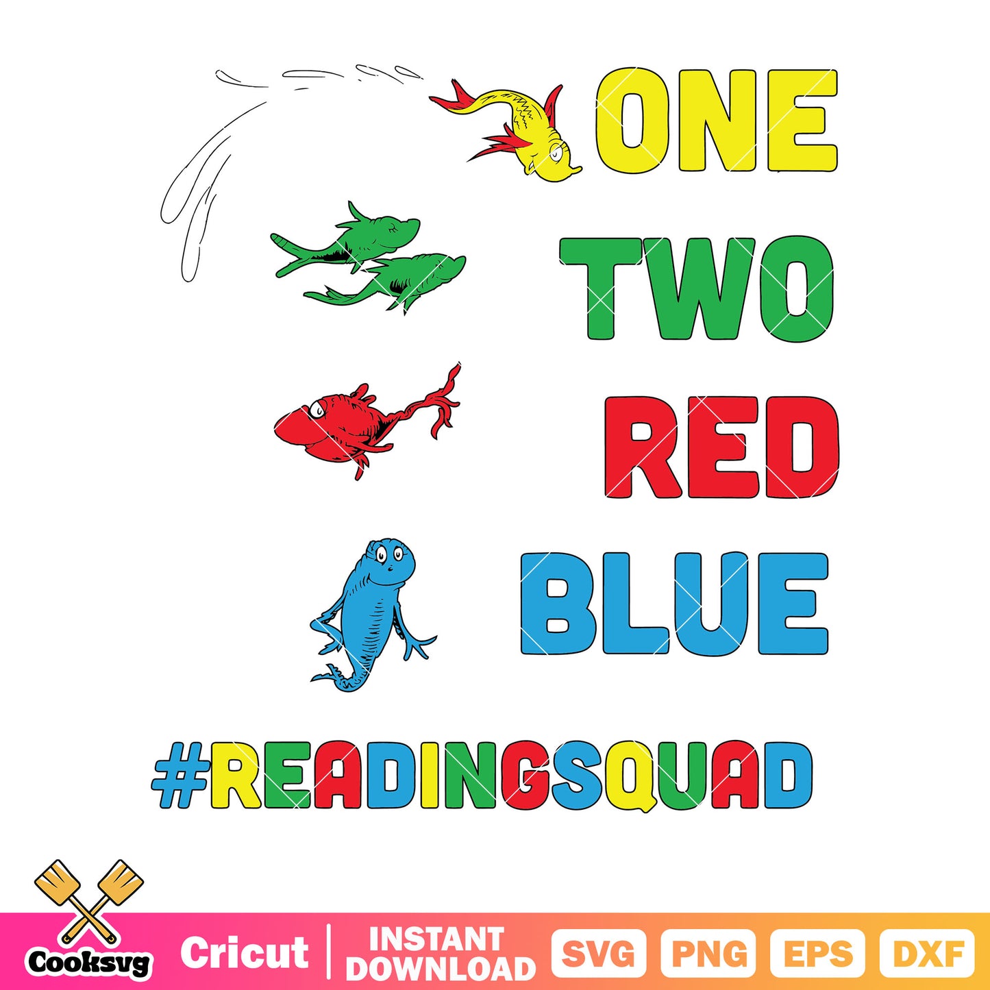 Dr seuss one two red blue svg, dr seuss fish svg, dr seuss quotes svg