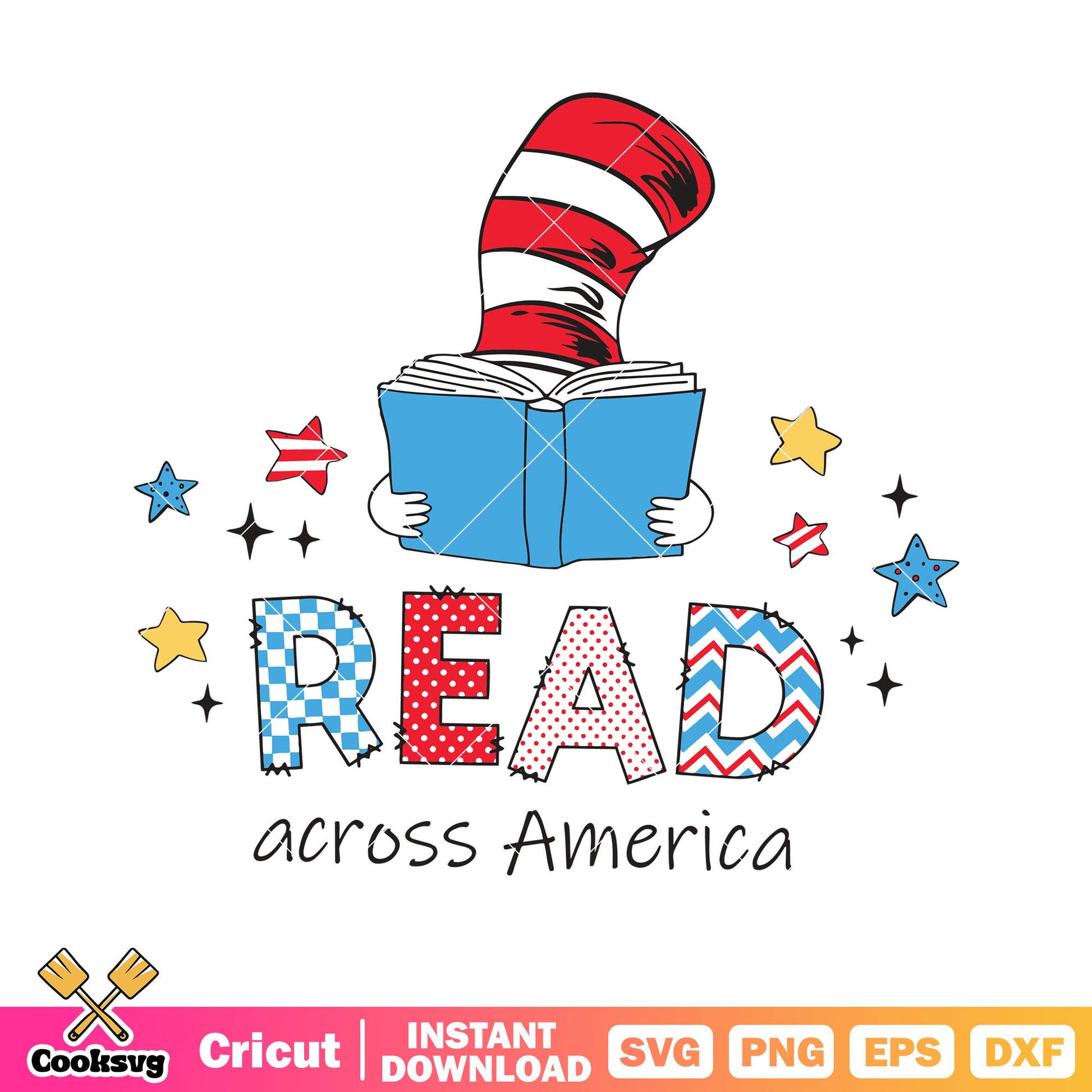 Dr seuss read across America svg, dr seuss book svg, dr seuss read svg