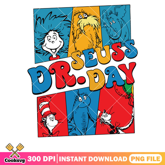 Dr seuss reading day with friends png, dr seuss day png