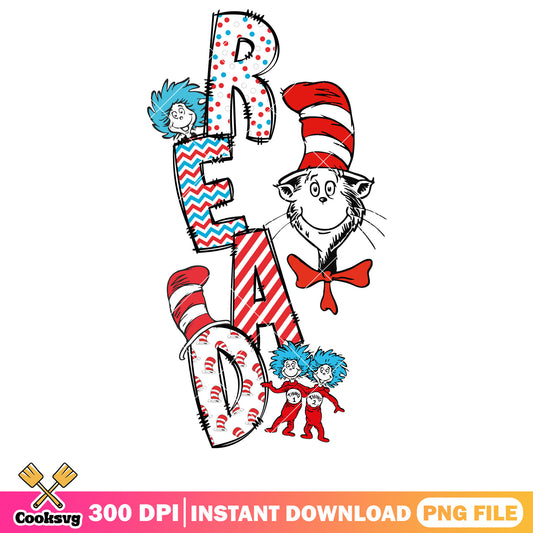 Dr seuss read with friends png file, dr seuss read png, dr seuss png