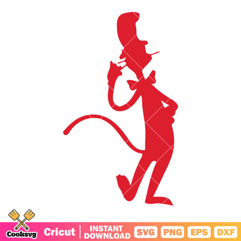 Dr seuss red silhouette svg file, dr seuss friends svg, dr seuss svg ...