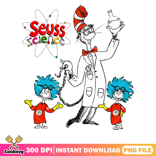 Dr seuss science with friends png, dr seuss science​ png