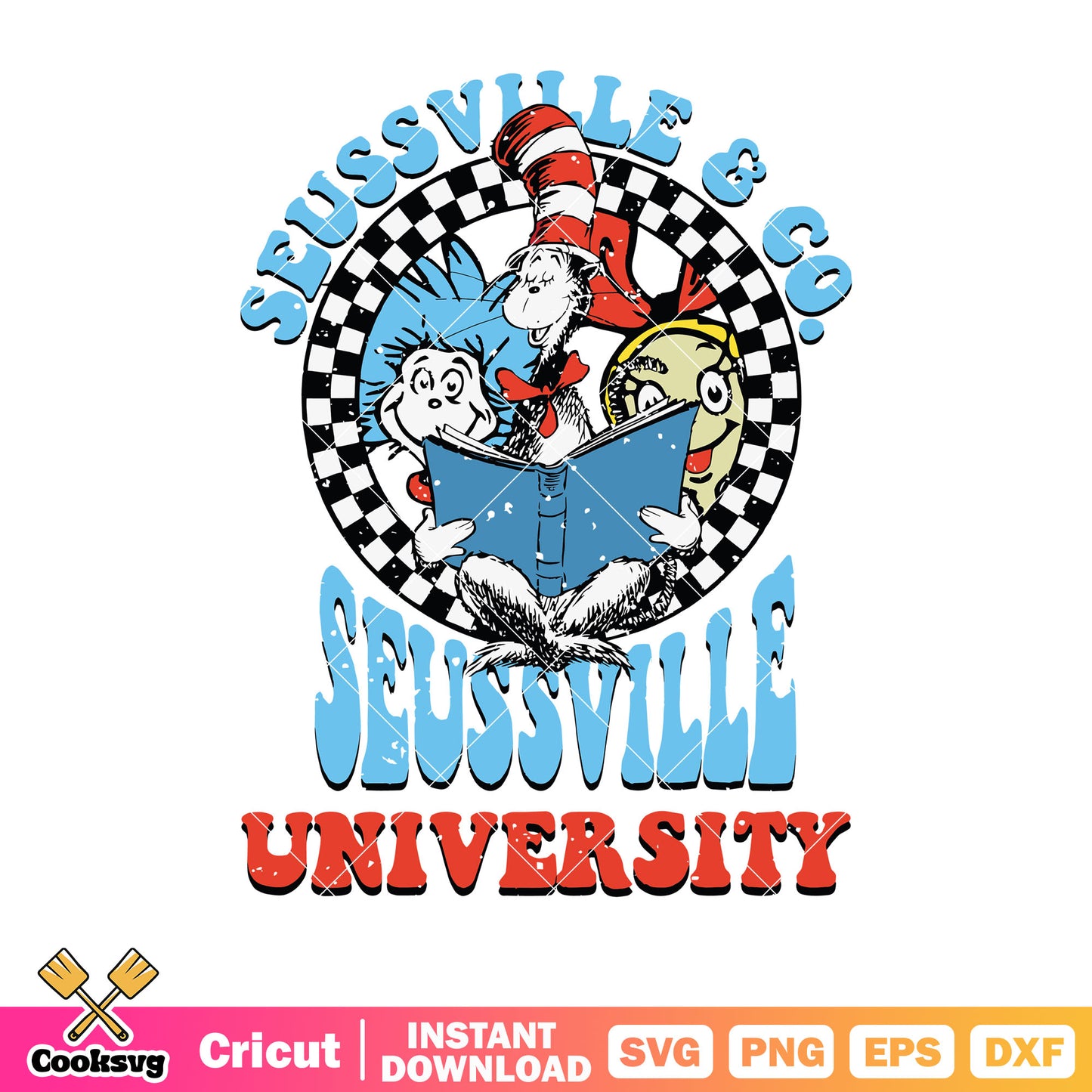 Dr seuss seussville university svg, seussville university svg