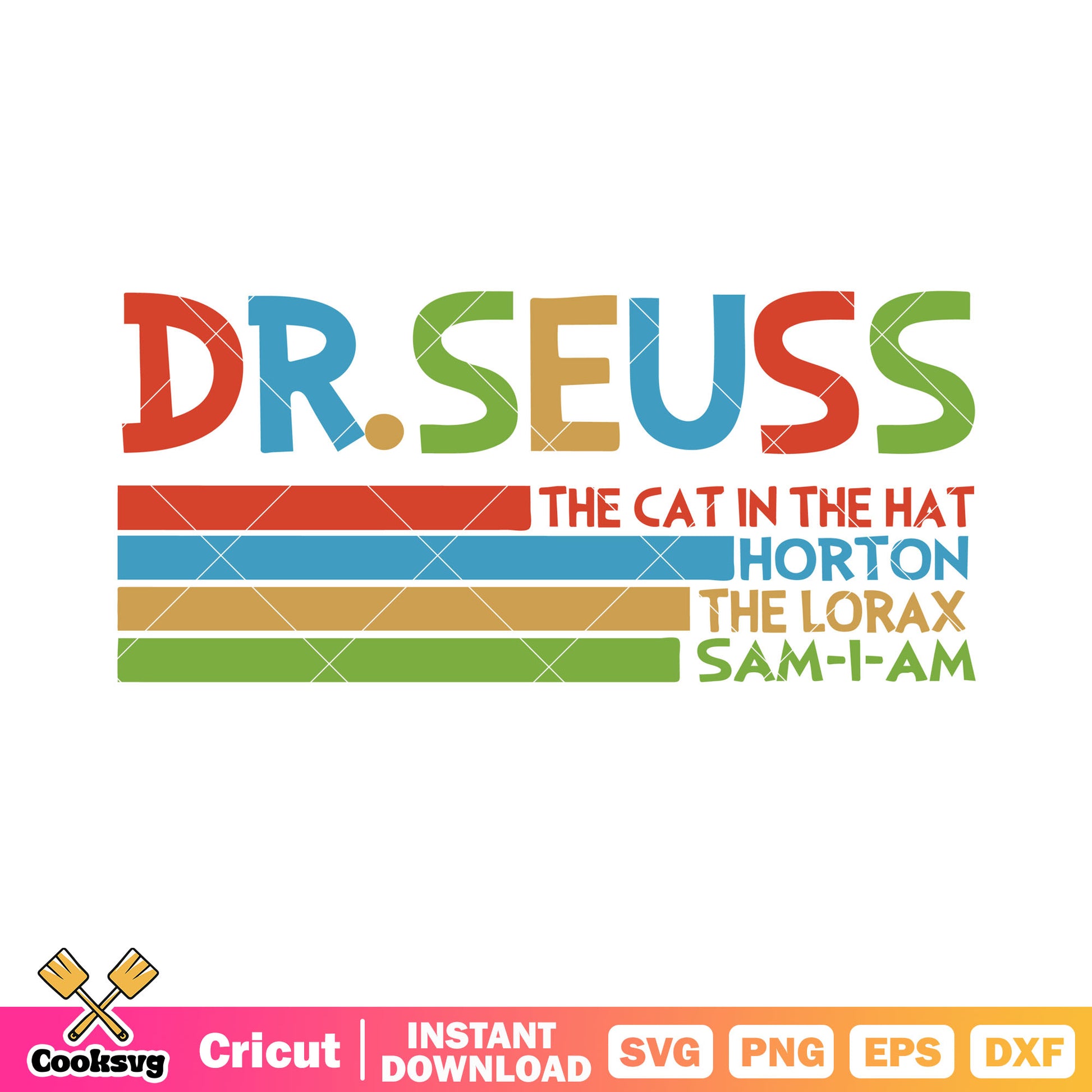 Dr seuss the cat in th hat svg, horton svg, sam i am svg