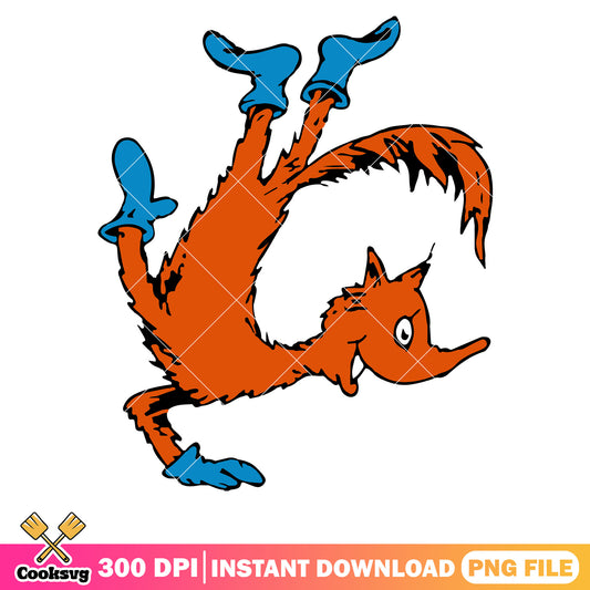 Dr seuss the fox playing png, dr seuss fox png, fox in socks dr seuss​ png