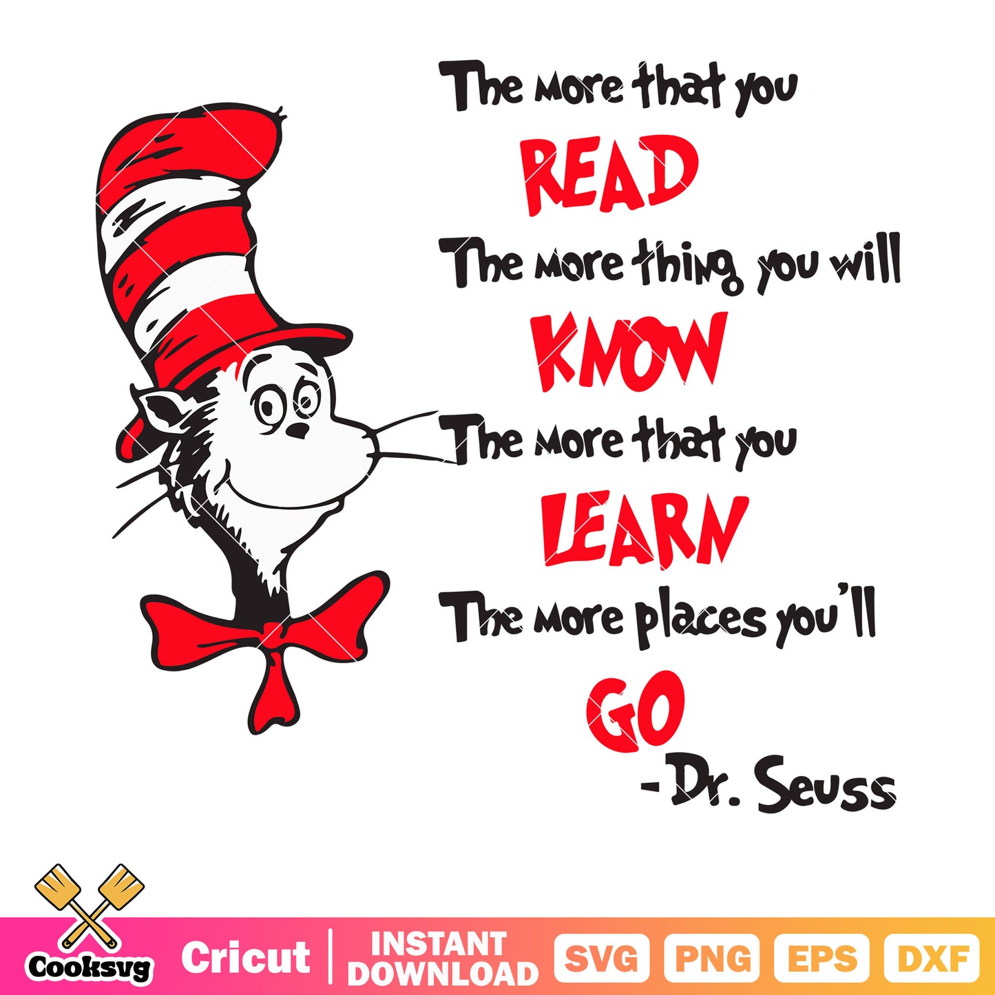 Dr seuss the more that you read svg, dr seuss quotes​ svg