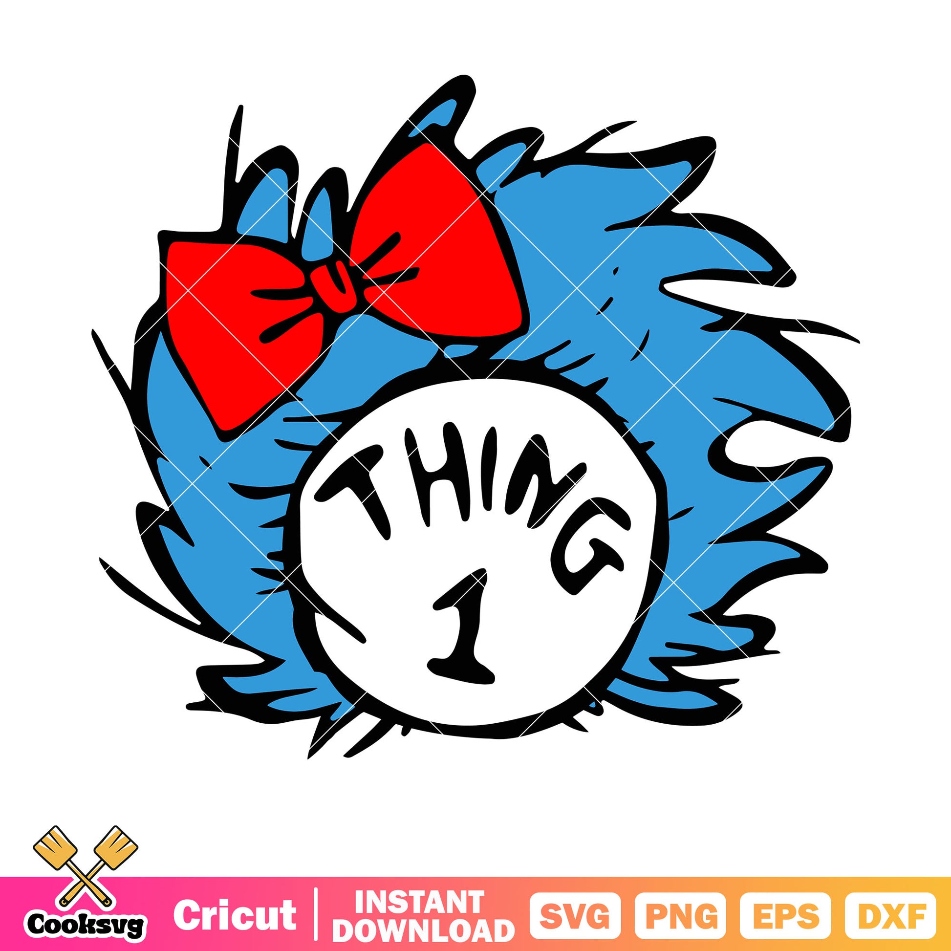 Dr seuss thing 1 head svg, dr seuss thing one svg, dr seuss svg