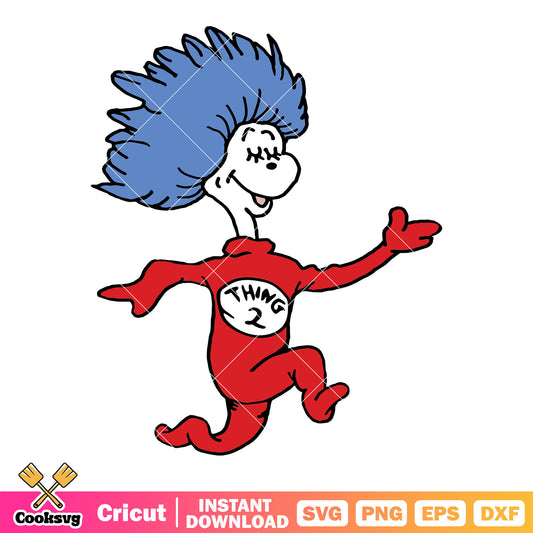 Dr seuss thing two cartoon svg, dr seuss thing one svg, dr seuss svg