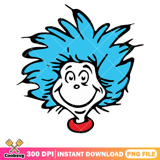 Dr seuss thing two head png, dr seuss thing png, dr seuss read png