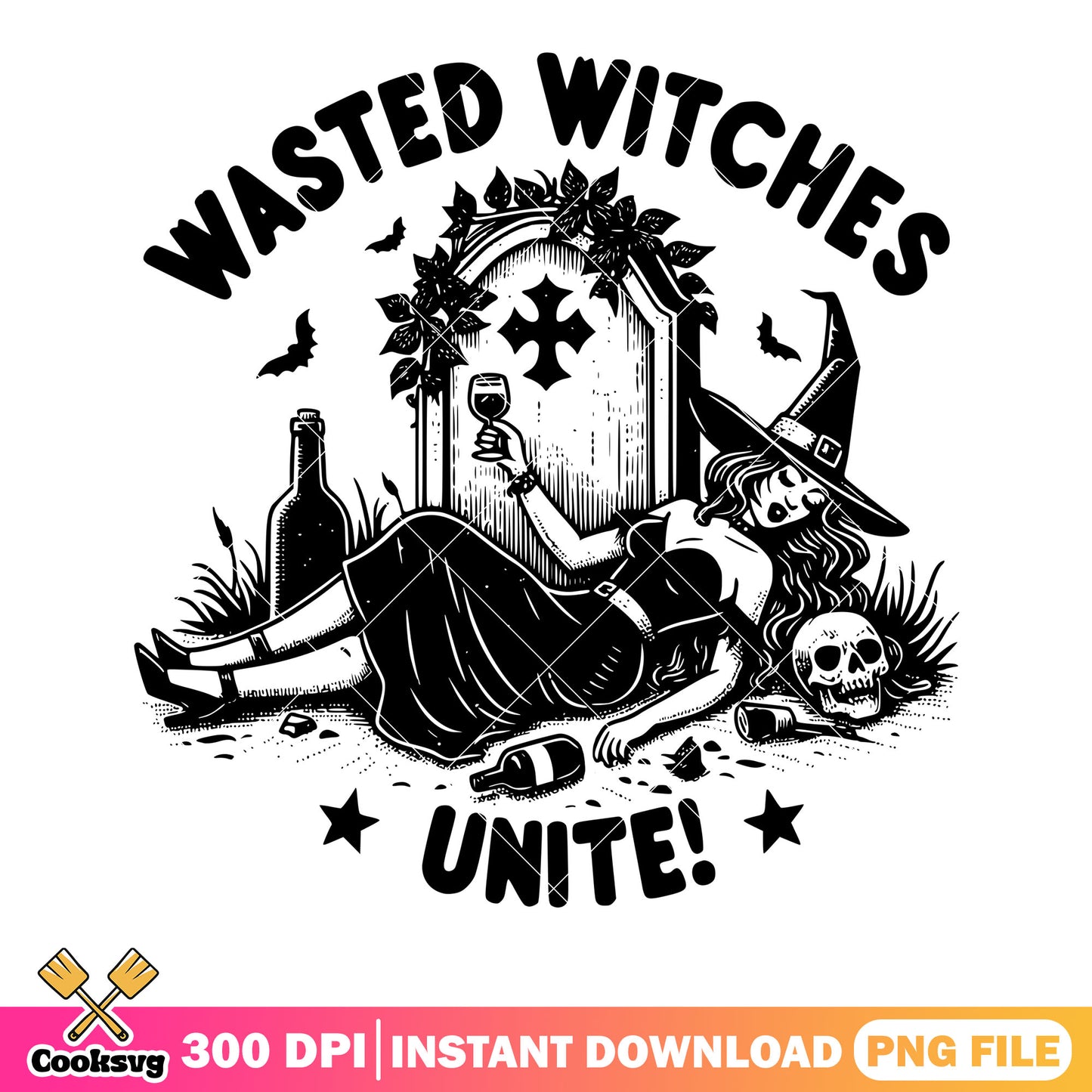 Drunk on tomb with a skull png,witch costume png, halloween scary png