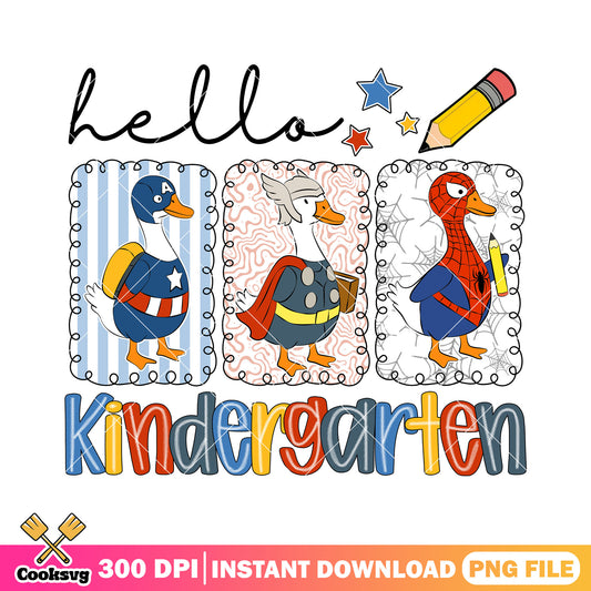 Ducks kindergarten png, marvel cartoon png, back to school art png