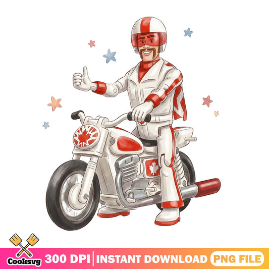 Duke Caboom Toy Story PNG, Disney Pixar PNG, Motorcycle PNG